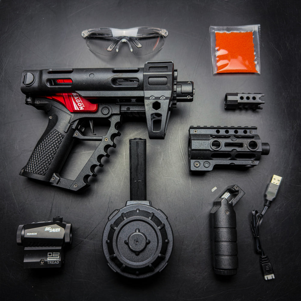 Dragon MK17 Gel Blaster red accessories